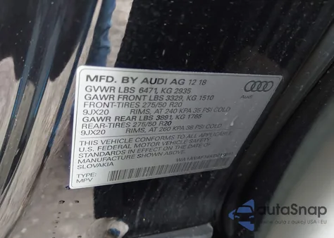 2019 Audi Q8 55 Premium из США, поврежденный, VIN WA1AVAF16KD019301